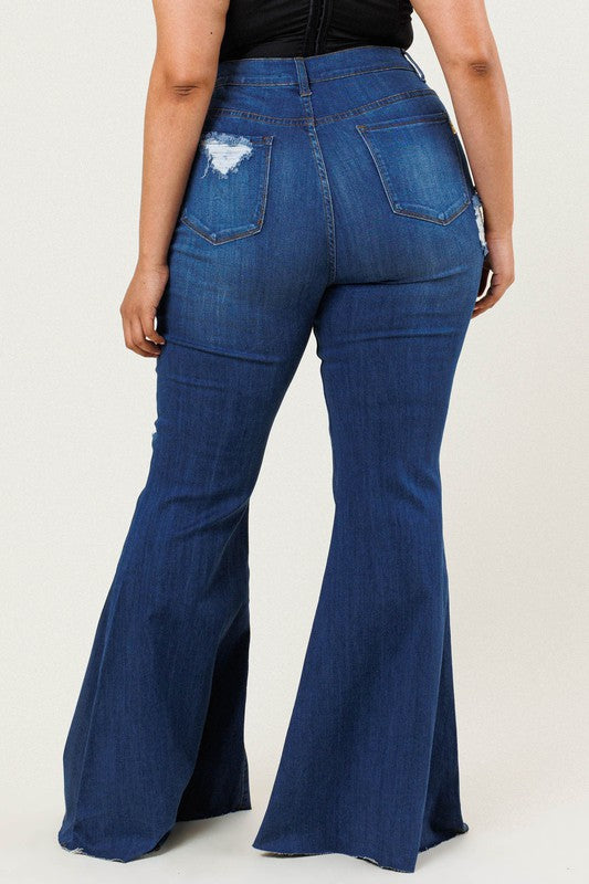 Adena | Distressed High Waist Flare Jeans *Sale*