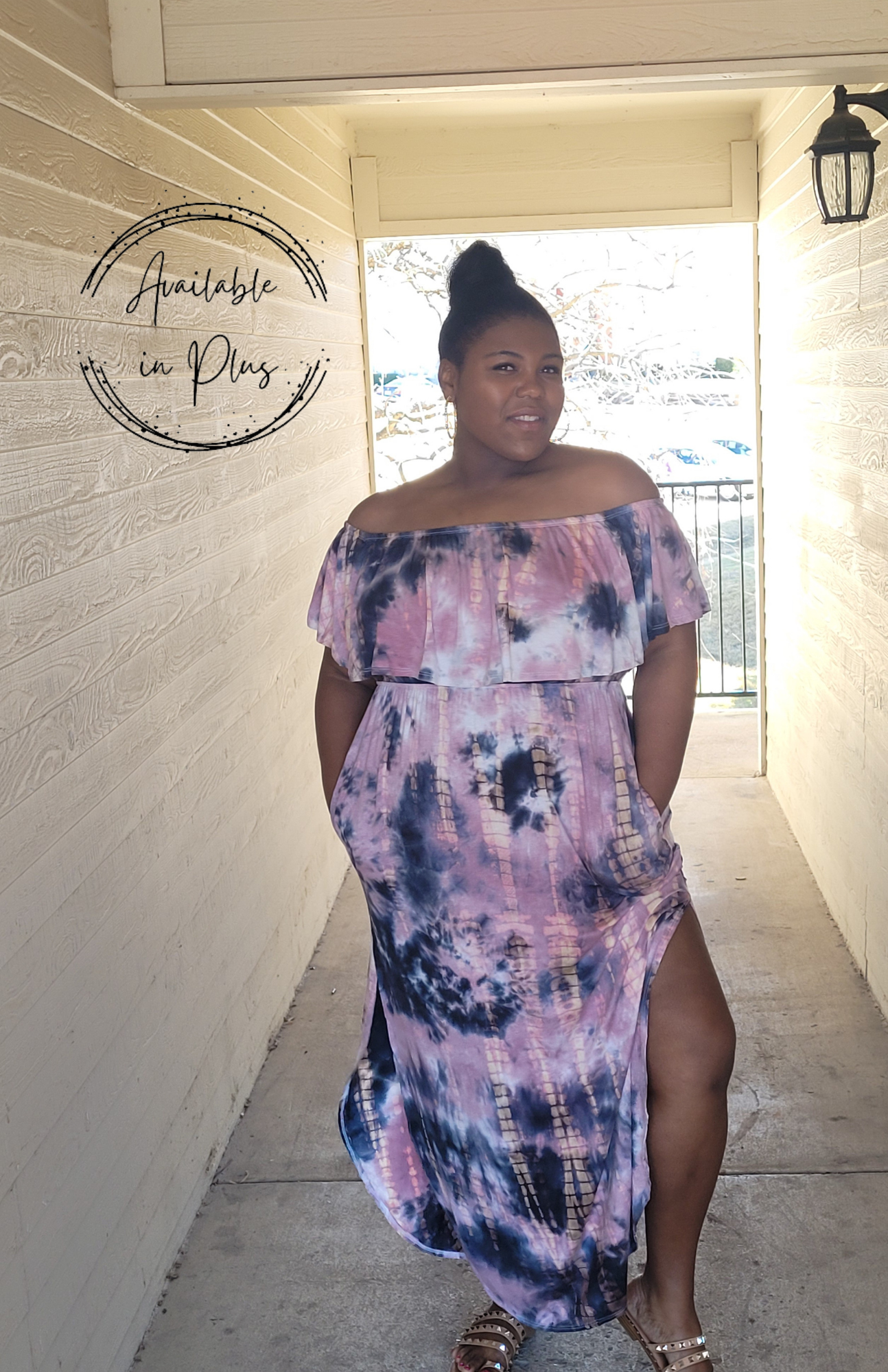 On the Beach Maxi Tie Dye Dress in Mauve Diversity Rose Boutique