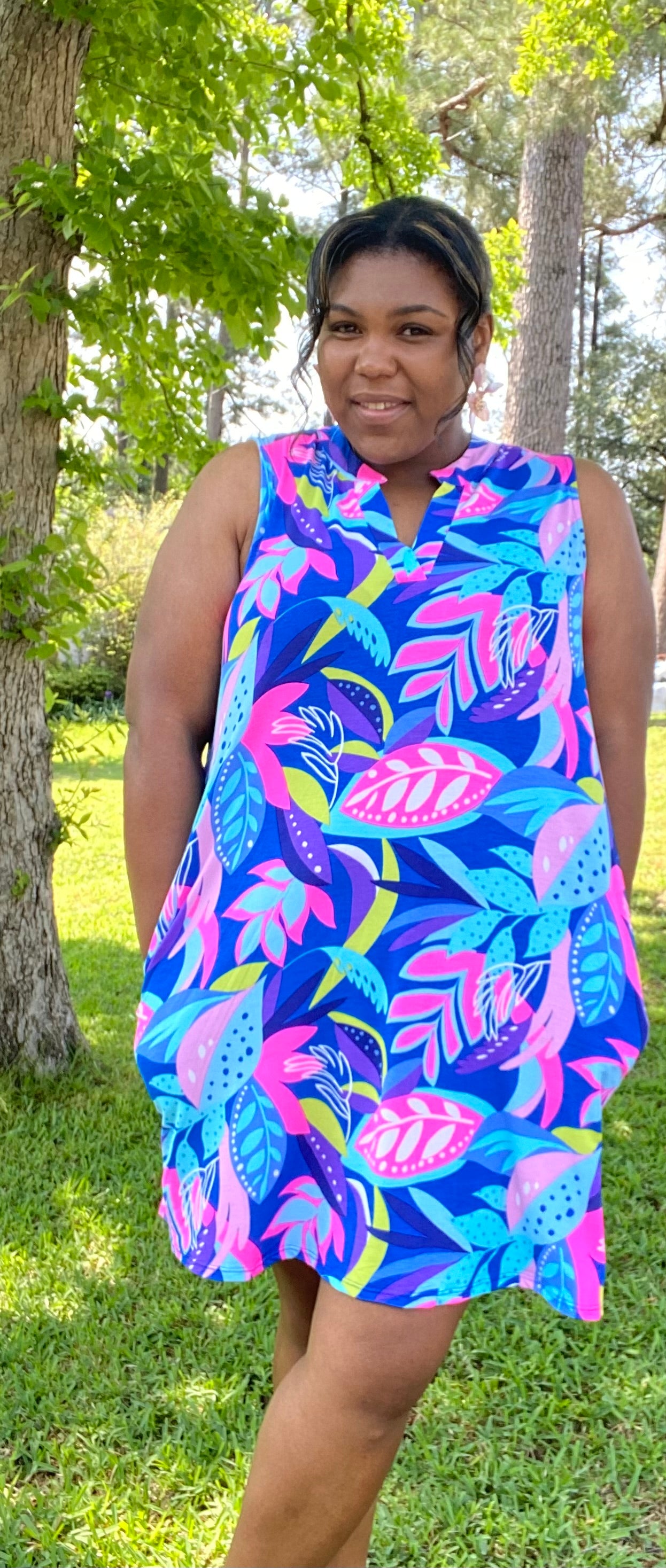 Oasis Tropical Print Dress