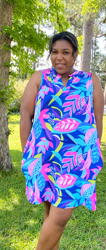 Oasis Tropical Print Dress