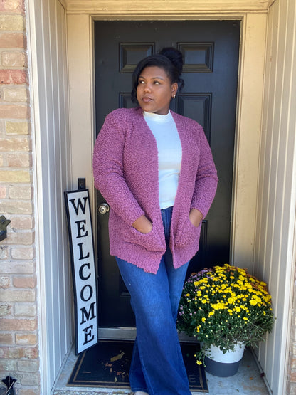 Feeling Cozy Cardigan (Eggplant)