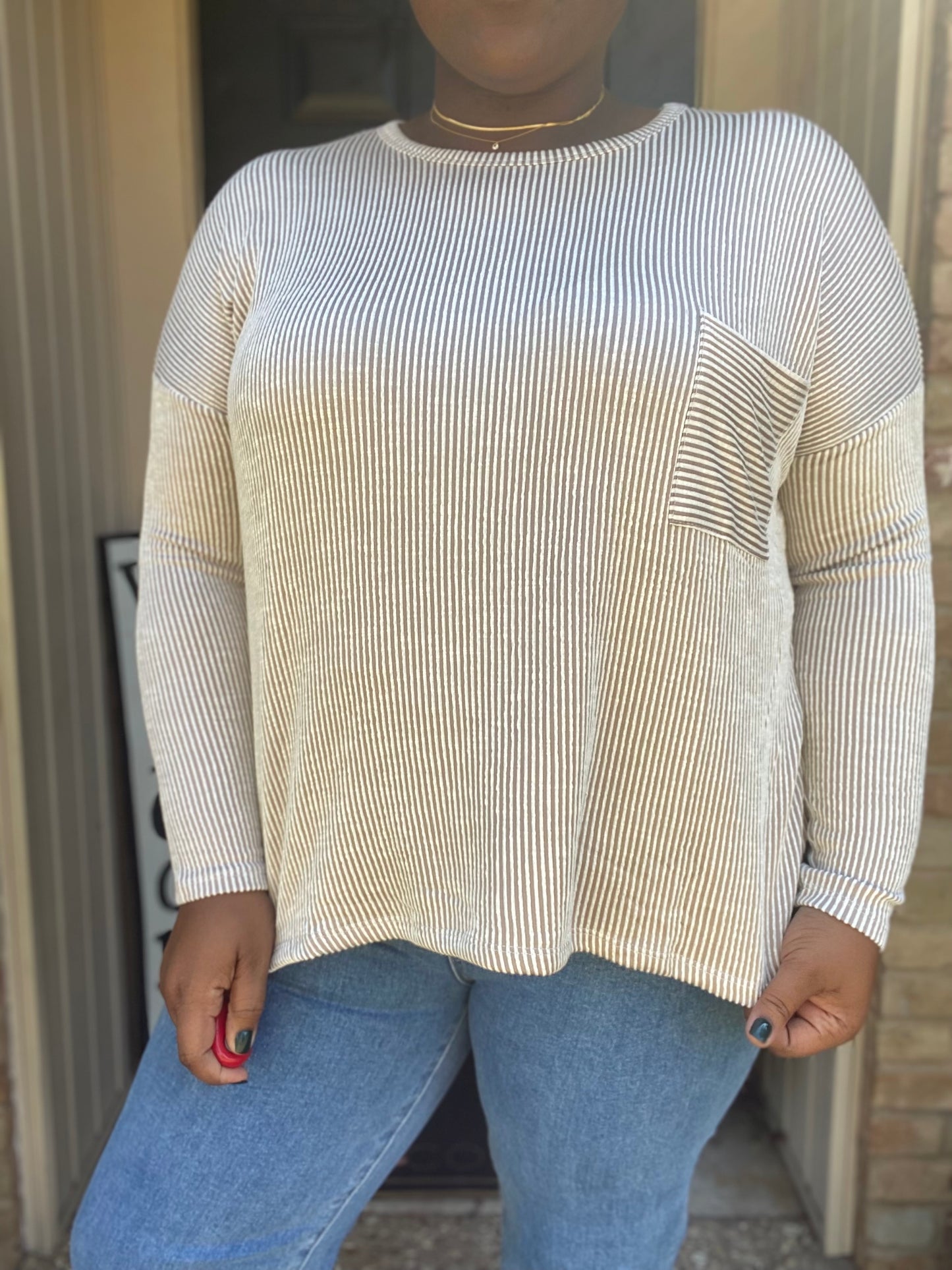 Fall Ribbed Top-Ash Mocha *Fall Collection*