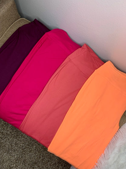 Luxe Soft Body Leggings (Neon Coral)