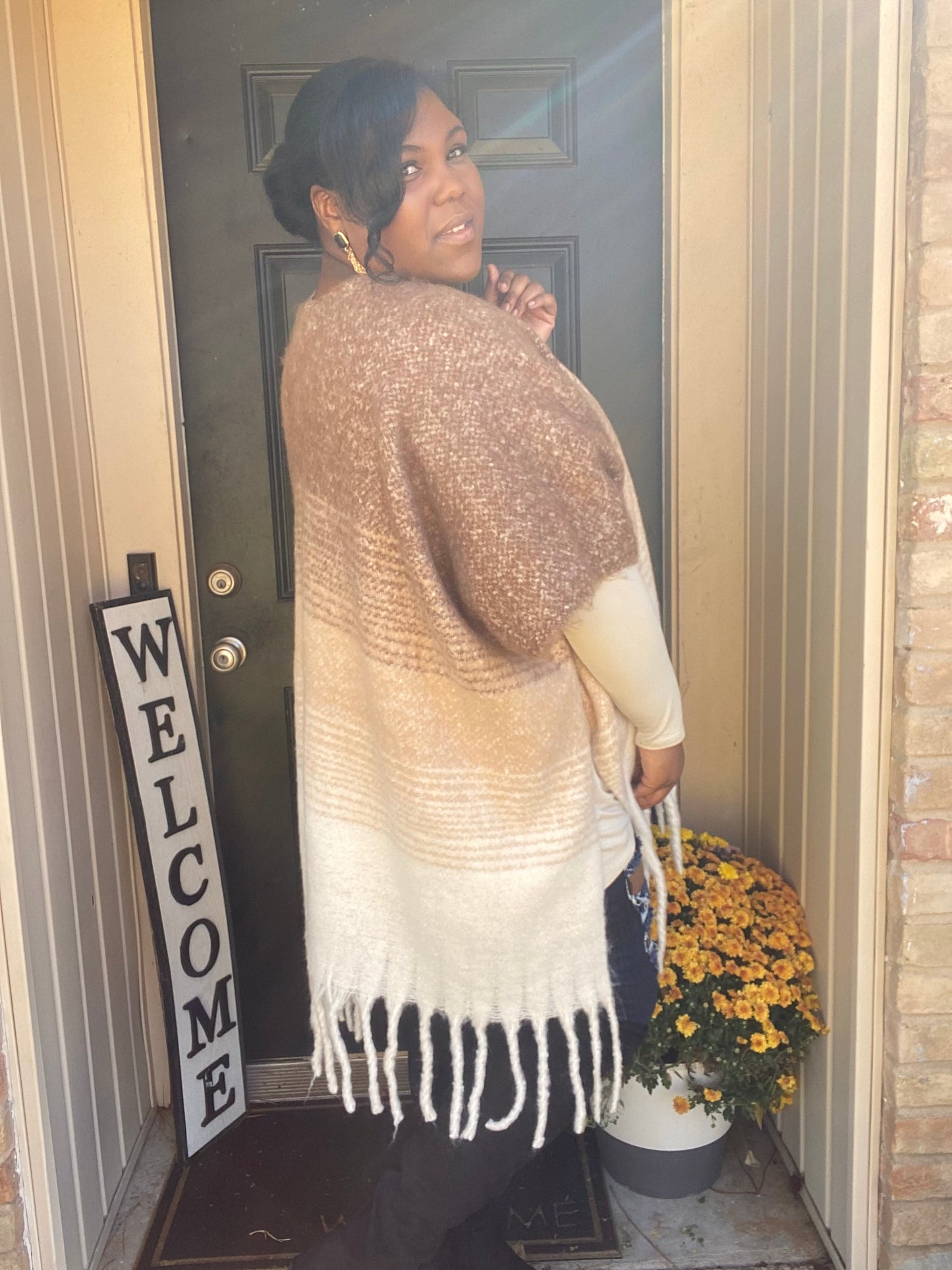 Mocha Fringe Kimono Cardigan