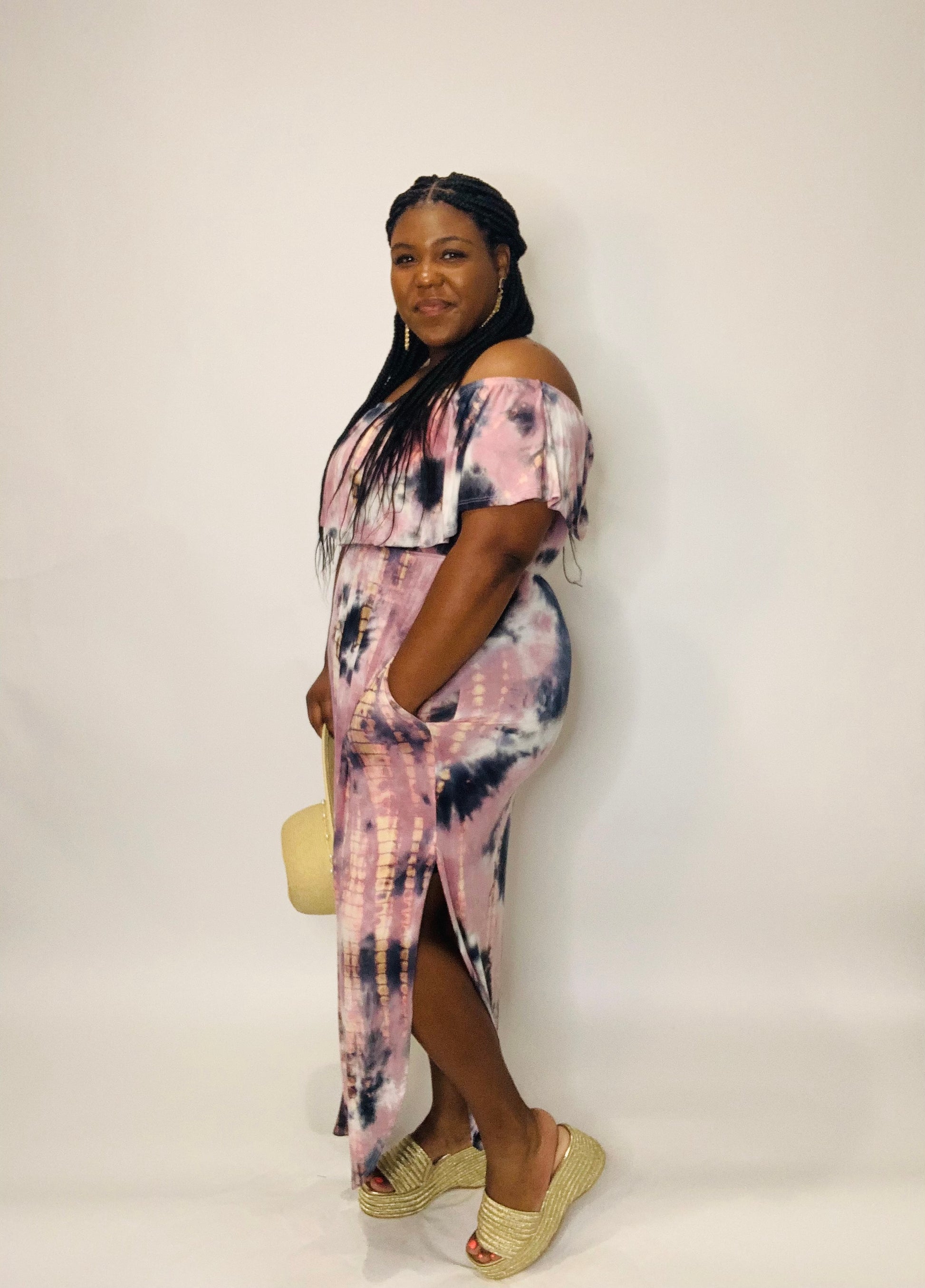 On the Beach Maxi Tie Dye Dress in Mauve *Sale* Medium On the Beach Maxi Tie Dye Dress in Mauve *Sale* Medium