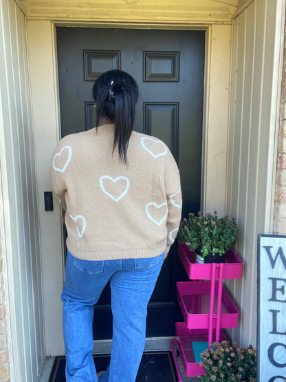 Neutral LOVE Heart Cardigan