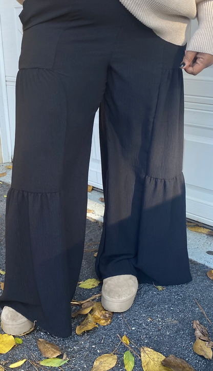 Tiana Tiered Pants-Black
