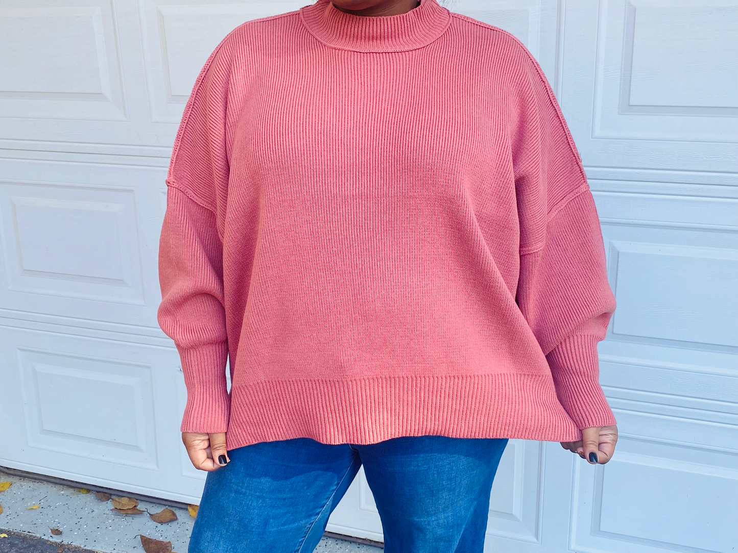 Cozy Luxe Ribbed Oversized Sweater-Winter Rose