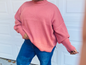 Cozy Luxe Ribbed Oversized Sweater-Winter Rose