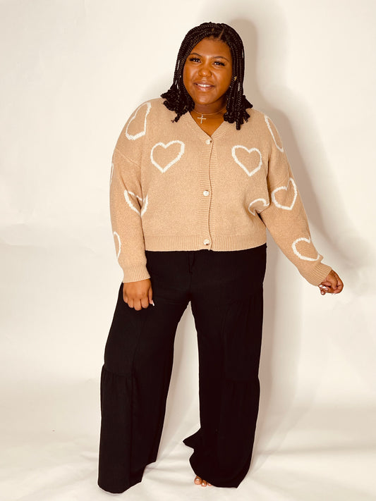 Neutral LOVE Heart Cardigan