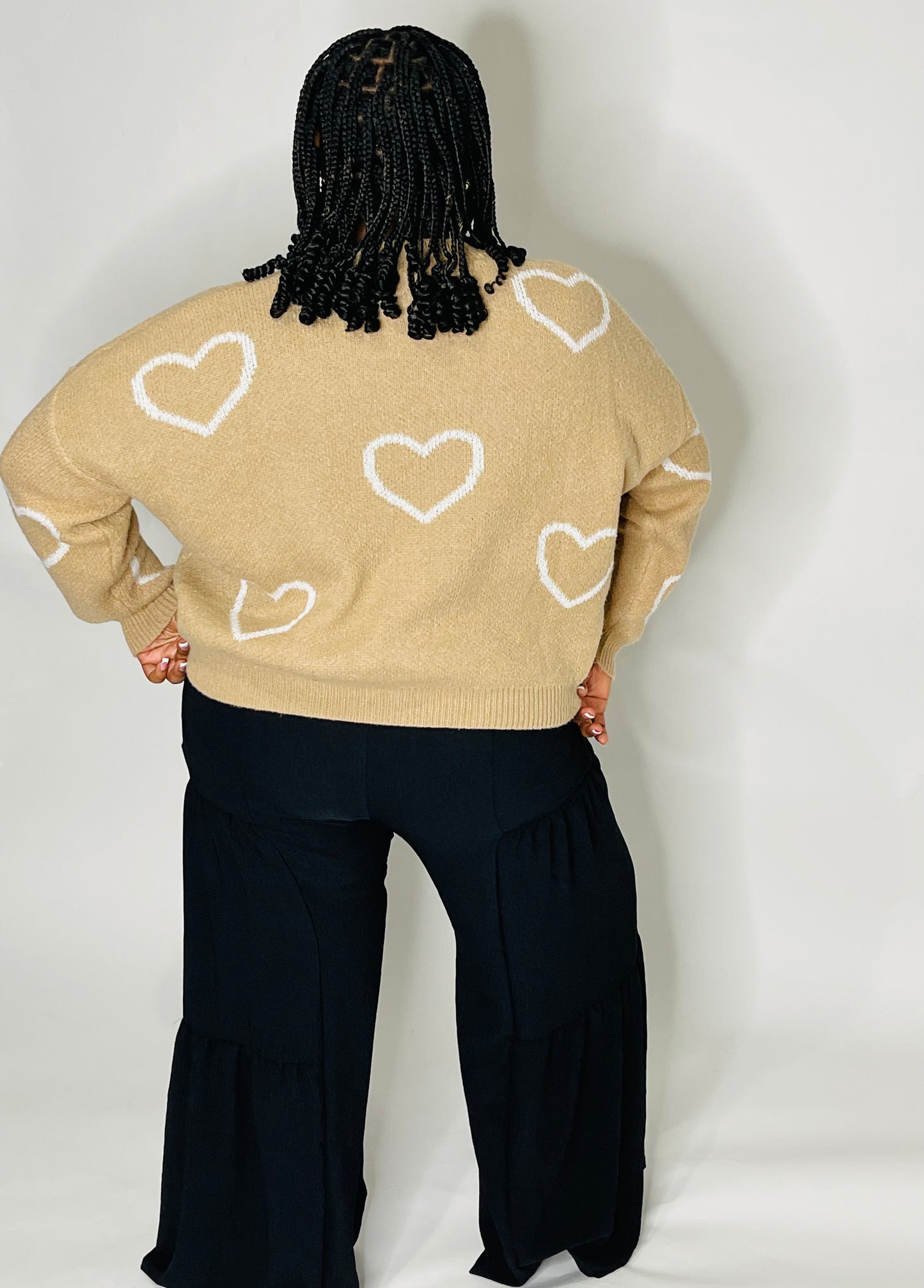 Neutral LOVE Heart Cardigan