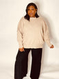 Cozy Luxe Ribbed Oversized Sweater-Heather Beige