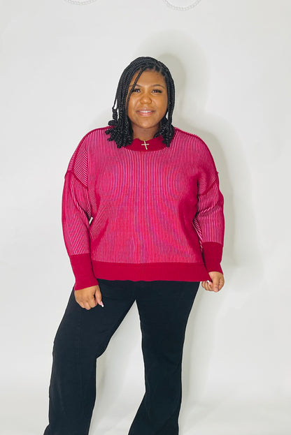 Cabernet Kiss Stitch Sweater