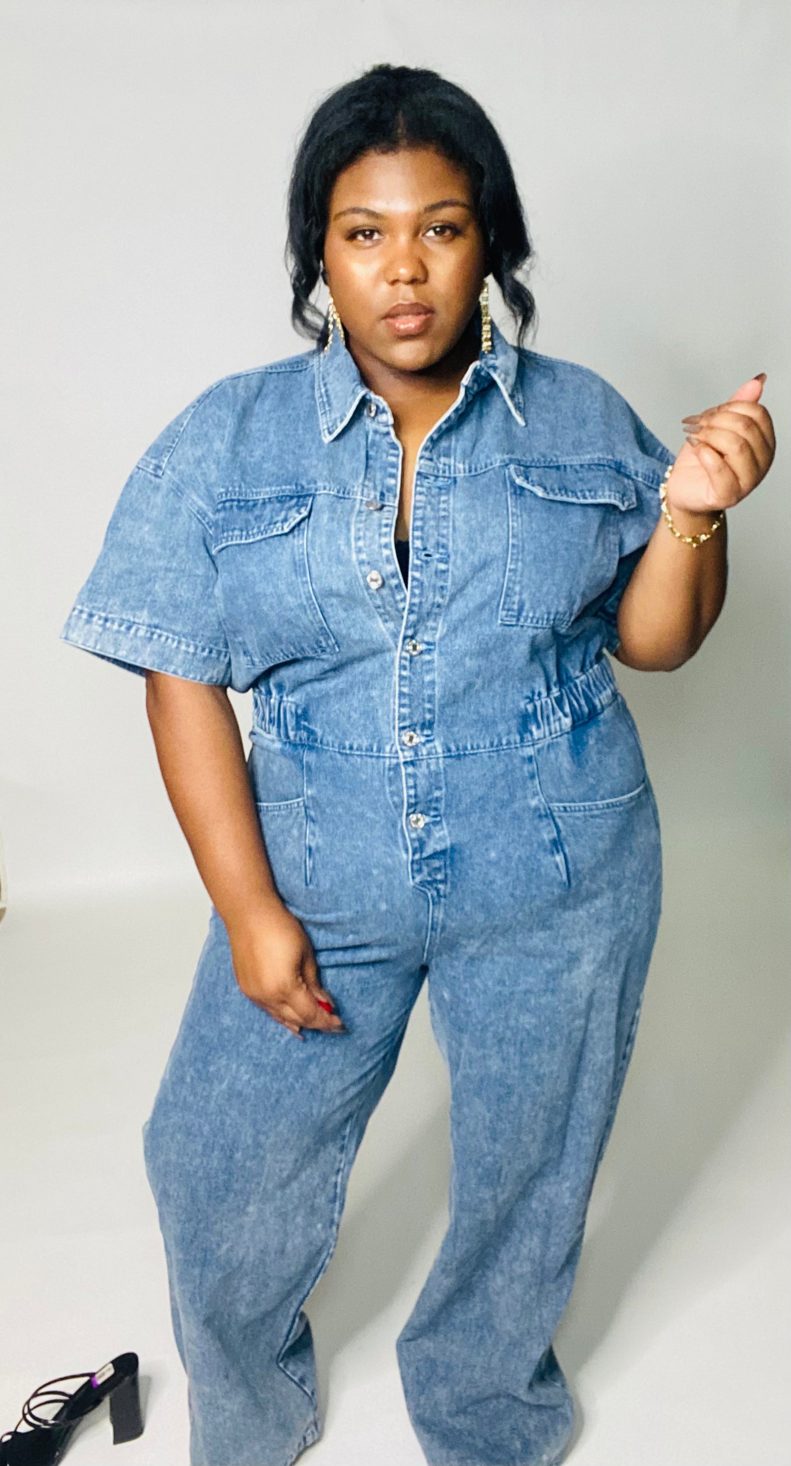 Denim jumpsuit for girl online