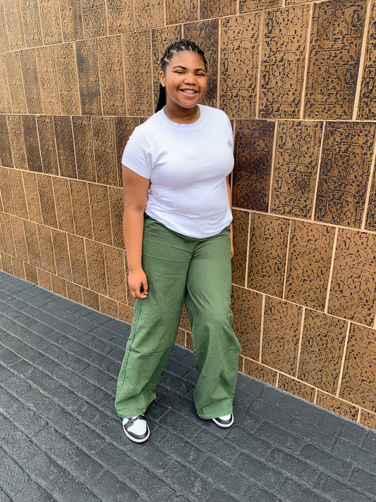Danielle Canvas Pants (Olive)