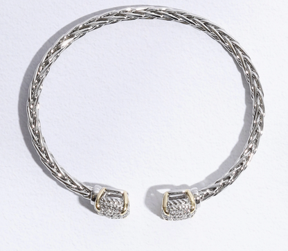 3MM Ponytail Pave CZ Bangle Bracelet