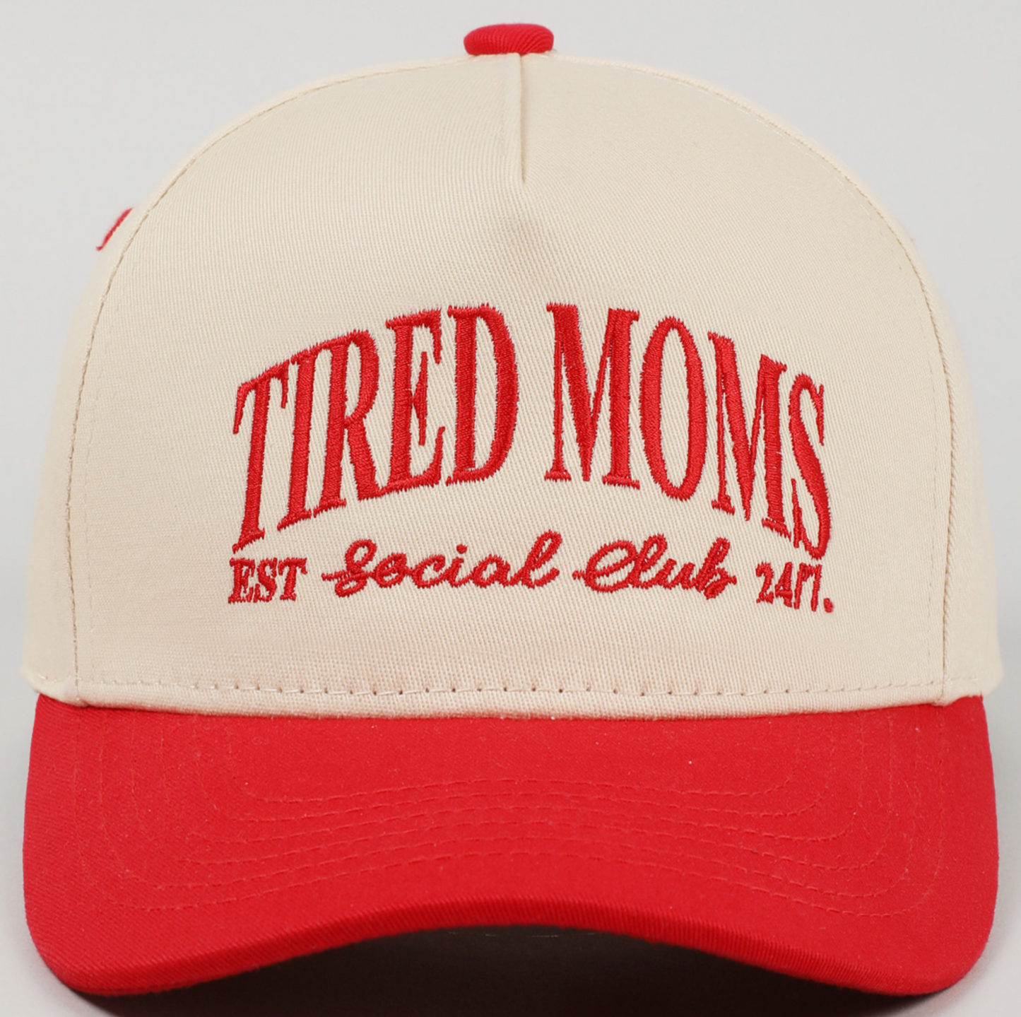 Tired MOMS 24/7 Social Club Cap-Red