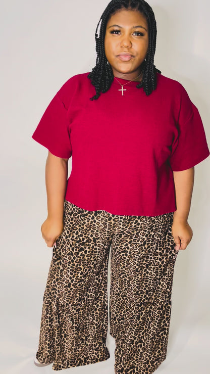 Zenana Double Knit Top- Cabernet