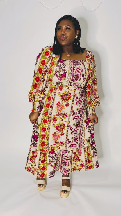 Floral Printed Bohemian Maxi Dress