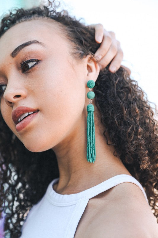 Beaded Tassel Earrings *Sale*