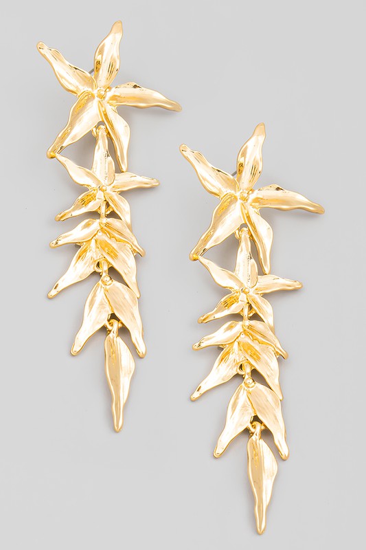 Multi Strand Gold Floral Earrings *Sale*