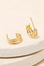 Small Gold 3-Strand Hoop Earrings *Sale*