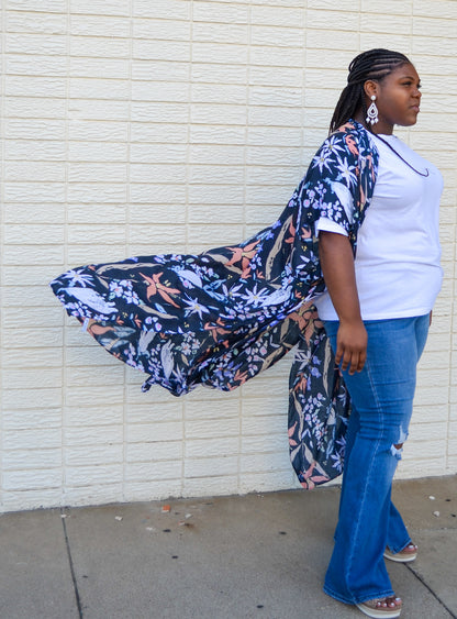 Floral Print Boho Long Kimono *Sale*